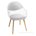 lounge wire chair with wood leg